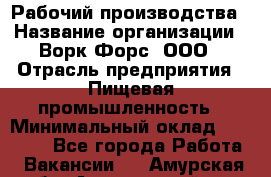 Рабочий производства › Название организации ­ Ворк Форс, ООО › Отрасль предприятия ­ Пищевая промышленность › Минимальный оклад ­ 32 000 - Все города Работа » Вакансии   . Амурская обл.,Архаринский р-н